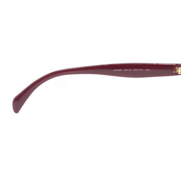 Prada VPR 65R UAN-1O1 Burgundy Red Gold Square Eyeglasses Frames 53-16 140 Italy - Picture 10 of 12